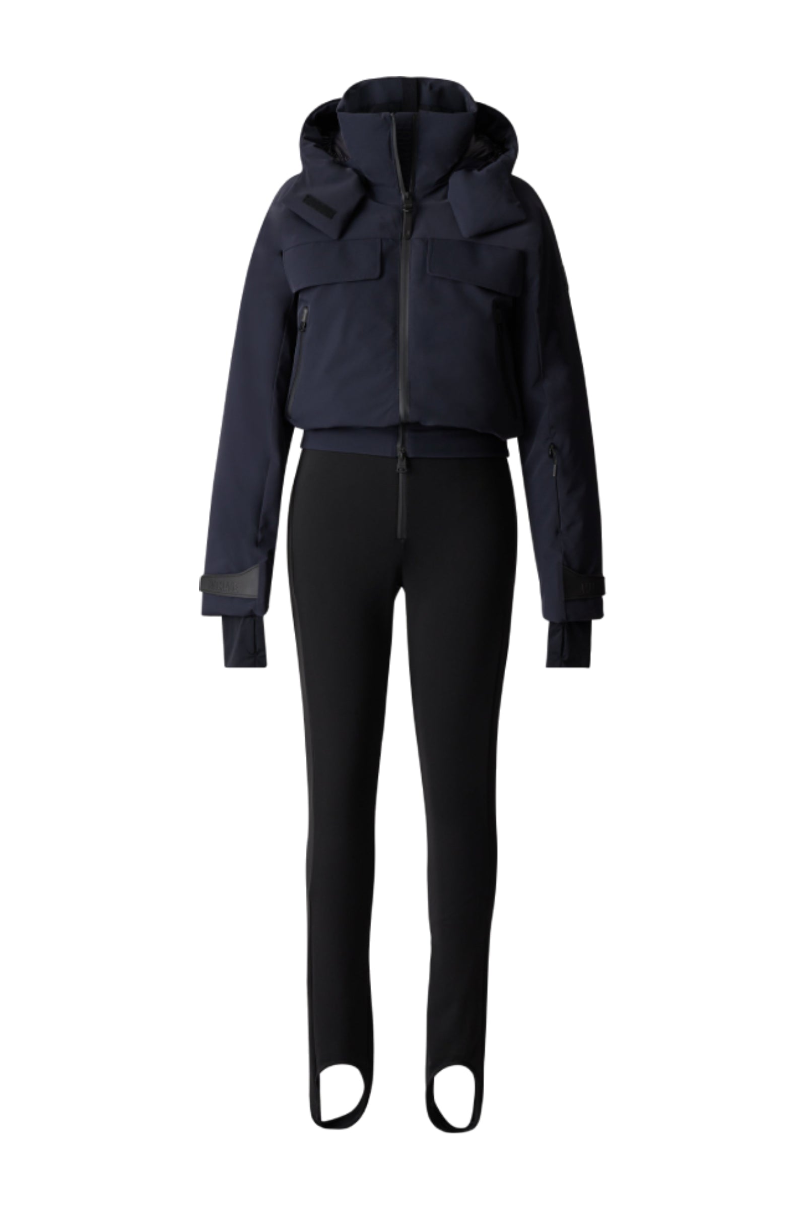 Lumi down-filled hooded ski suit - Black