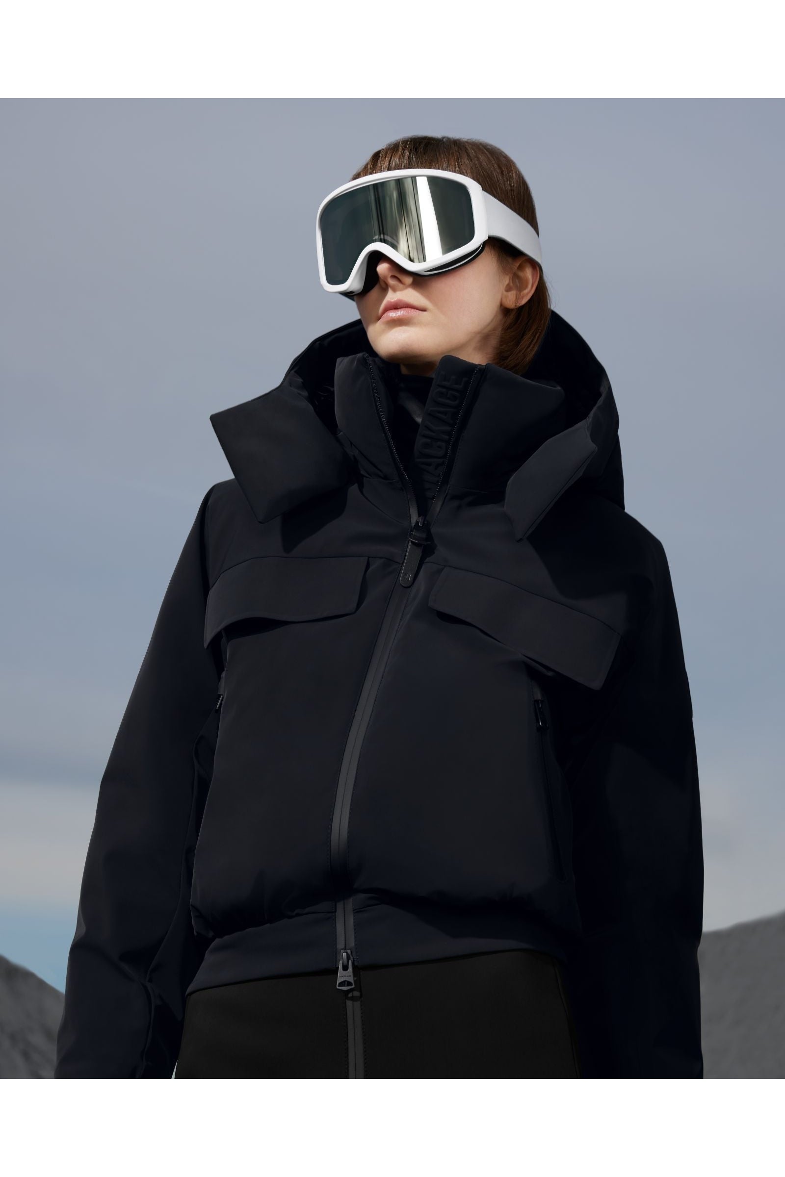 Lumi down-filled hooded ski suit - Black