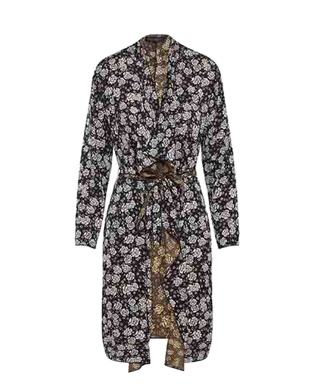 Kimono Luna à manches longues en soie - Safran