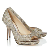 Escarpins Luna 100 à paillettes - Antique Gold