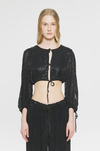 Crop top à sequins Lune - Black