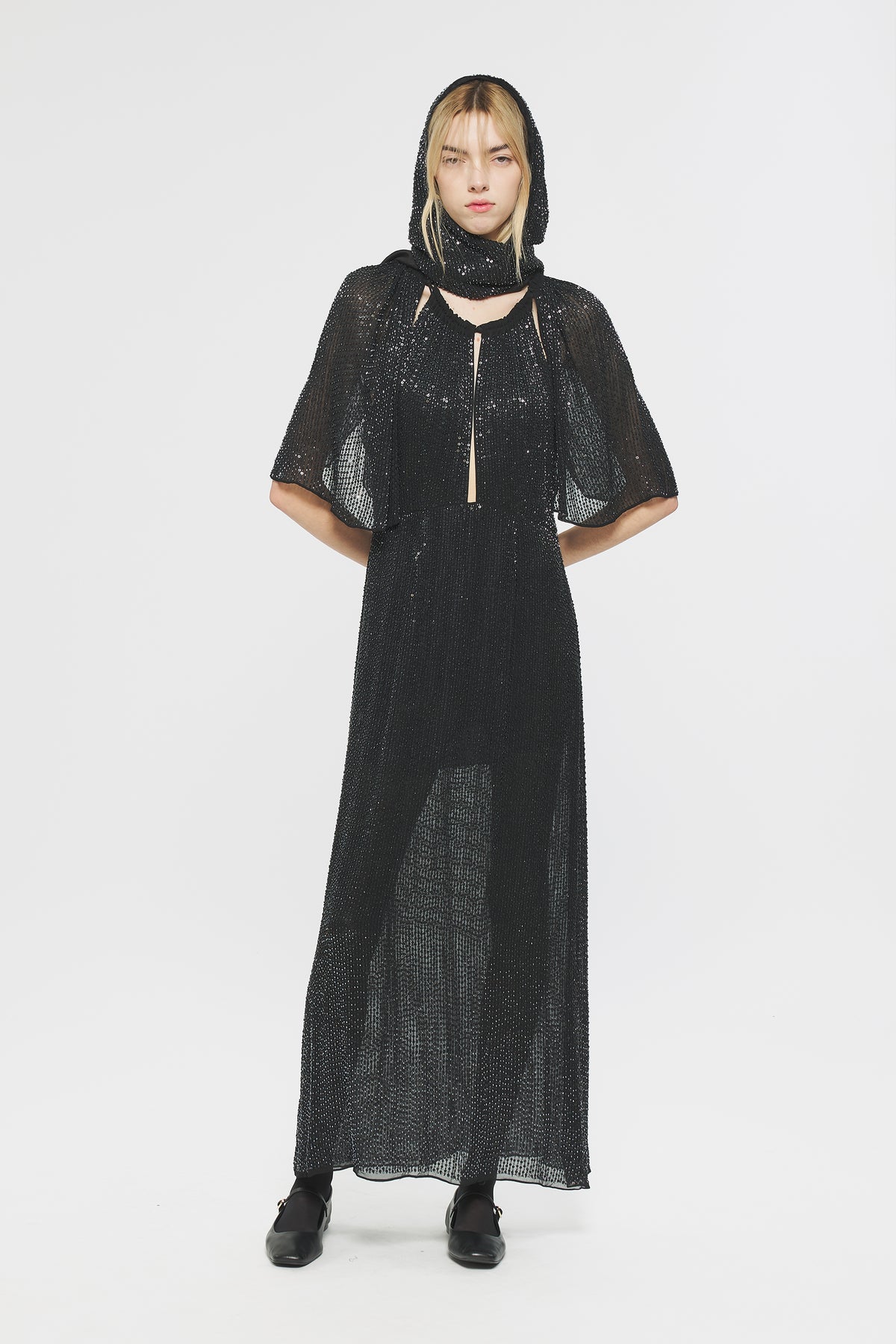 Robe longue à sequins Lune - Black