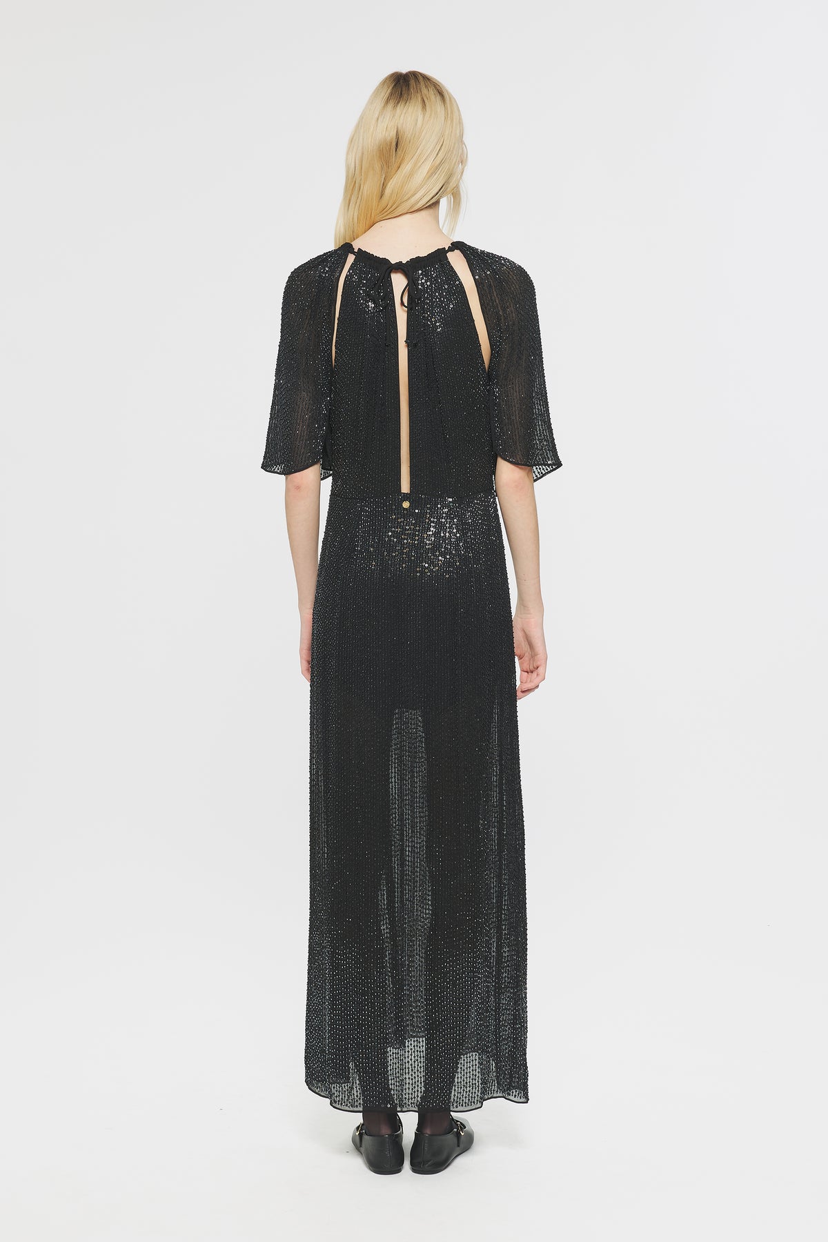 Robe longue à sequins Lune - Black