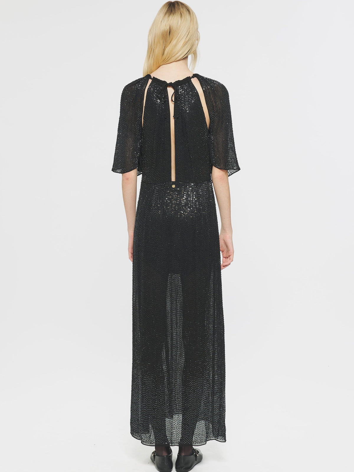 Robe longue à sequins Lune - Black