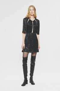 Robe courte à sequins Lune - Black