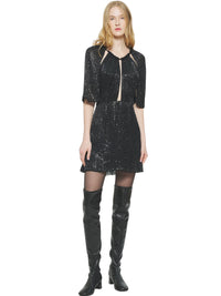 Robe courte à sequins Lune - Black