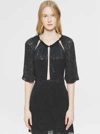 Robe courte à sequins Lune - Black