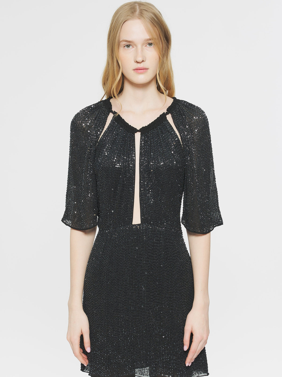 Robe courte à sequins Lune - Black