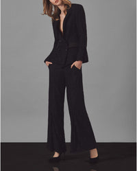 Pantalon large Lunea à dentelle - Black