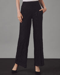 Pantalon large Lunea à dentelle - Black