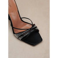 Lust 100 mules - Black transparent crystal