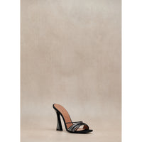 Lust 100 mules - Black transparent crystal