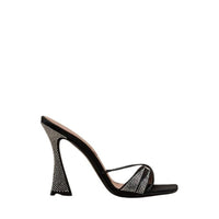 Lust 100 mules - Black transparent crystal
