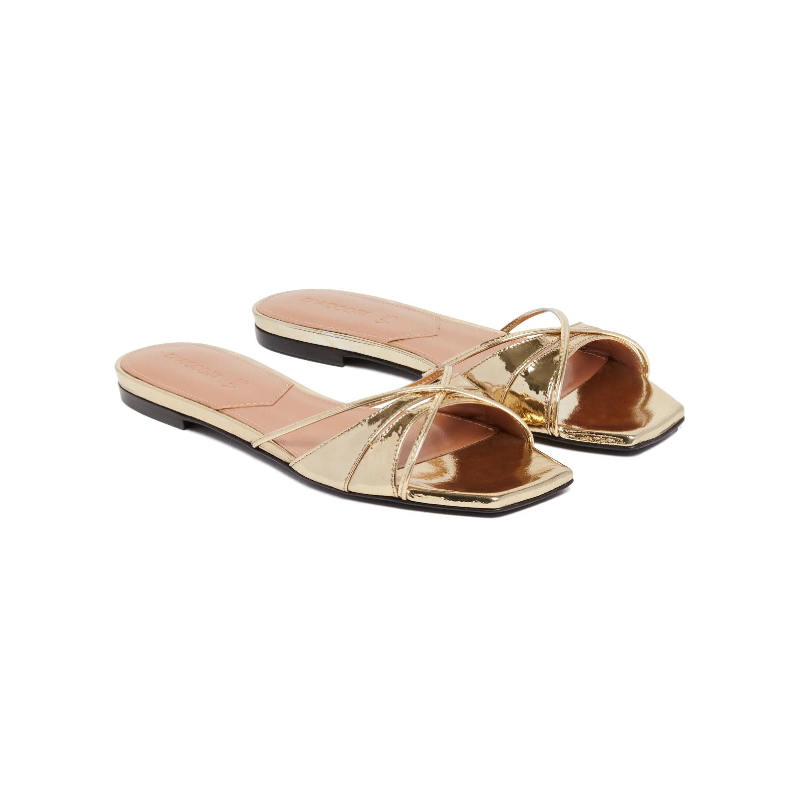 Lust flat sandals in leather - Gold