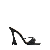 Lust 100 mules - Black satin