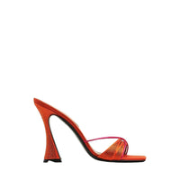 Lust 100 mules - Crystal orange satin