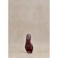 Lust flat sandals in leather - Red cherry jelly