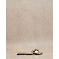 Lust flat sandals in leather - Gold