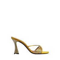 Lust 100 mules - Yellow satin