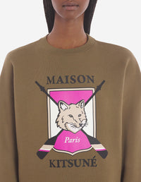 Sweatshirt à manches longues avec impression - Khaki