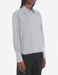 Chemise boxy à imprimé bouclier - Cloud Navy Foulard