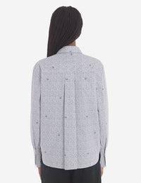 Chemise boxy à imprimé bouclier - Cloud Navy Foulard