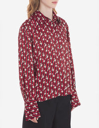 Chemise boxy à rayures florales - Pecan Cherry Floral