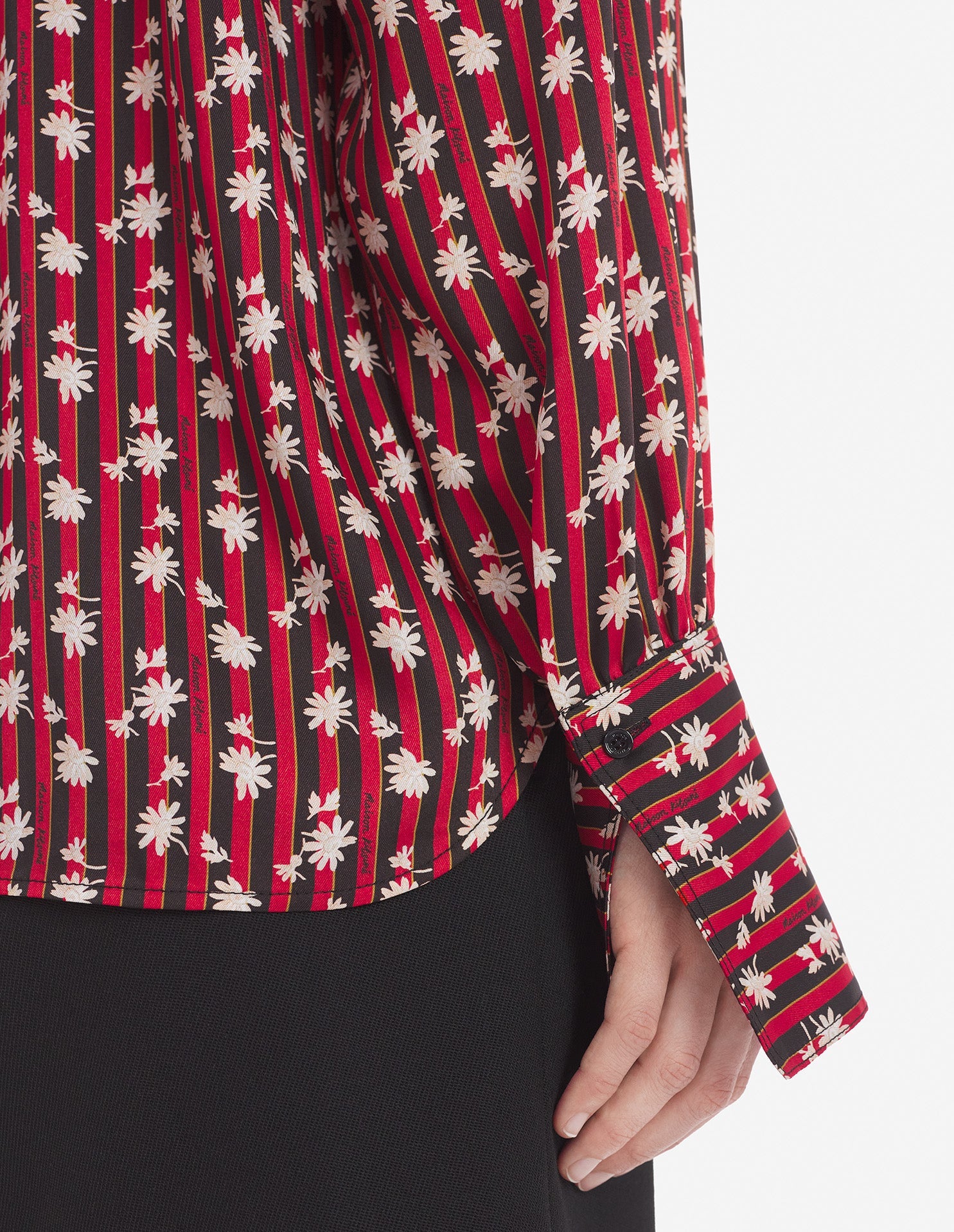 Chemise boxy à rayures florales - Pecan Cherry Floral