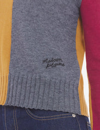 Pull à blocs de couleurs en laine mélangée - Mustard & stone