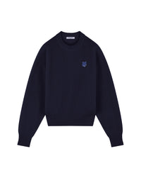 Pull Bold Fox Head côtelé en laine et cachemire - Ink Blue