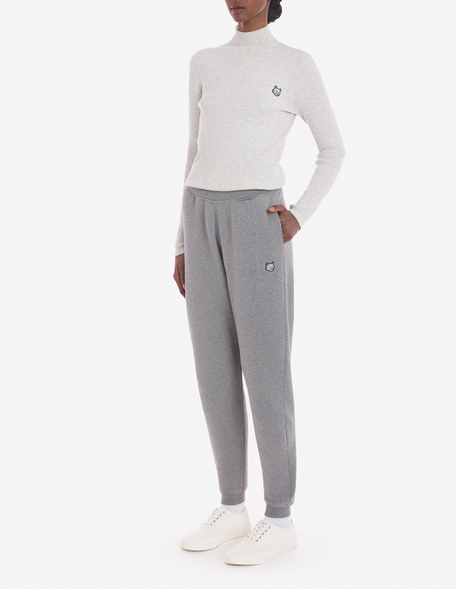 Pantalon de survêtement Fox Head avec écusson - Medium Grey Melange