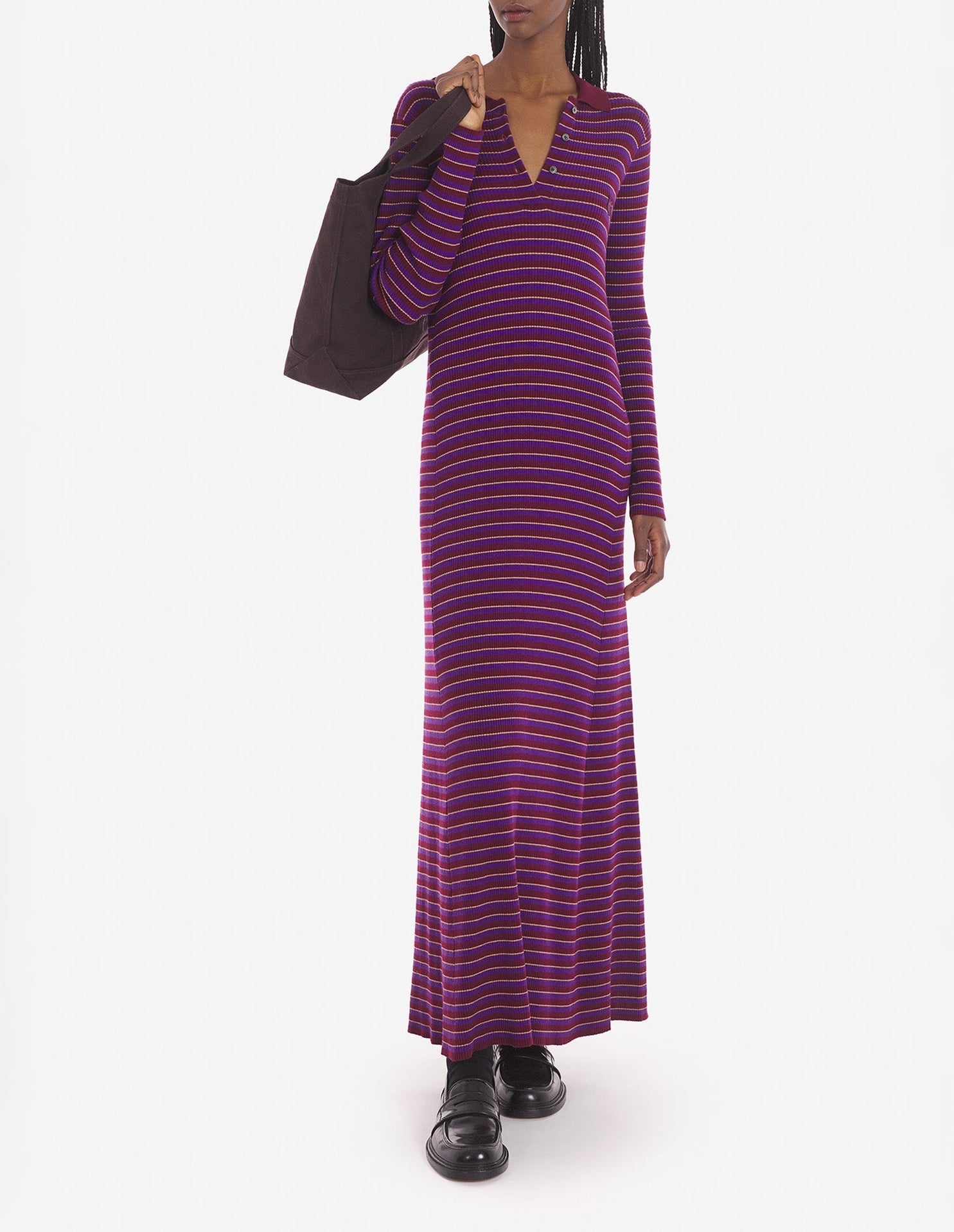 Robe Bold Fox Head à rayures en laine - White Stripes