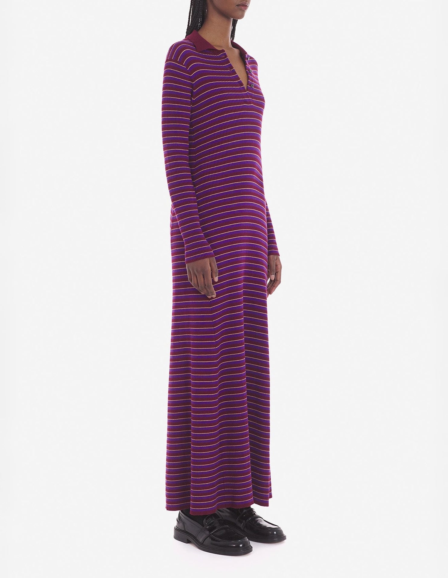 Robe Bold Fox Head à rayures en laine - White Stripes