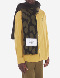 Wool leopard print scarf - Leopard Khaki Black