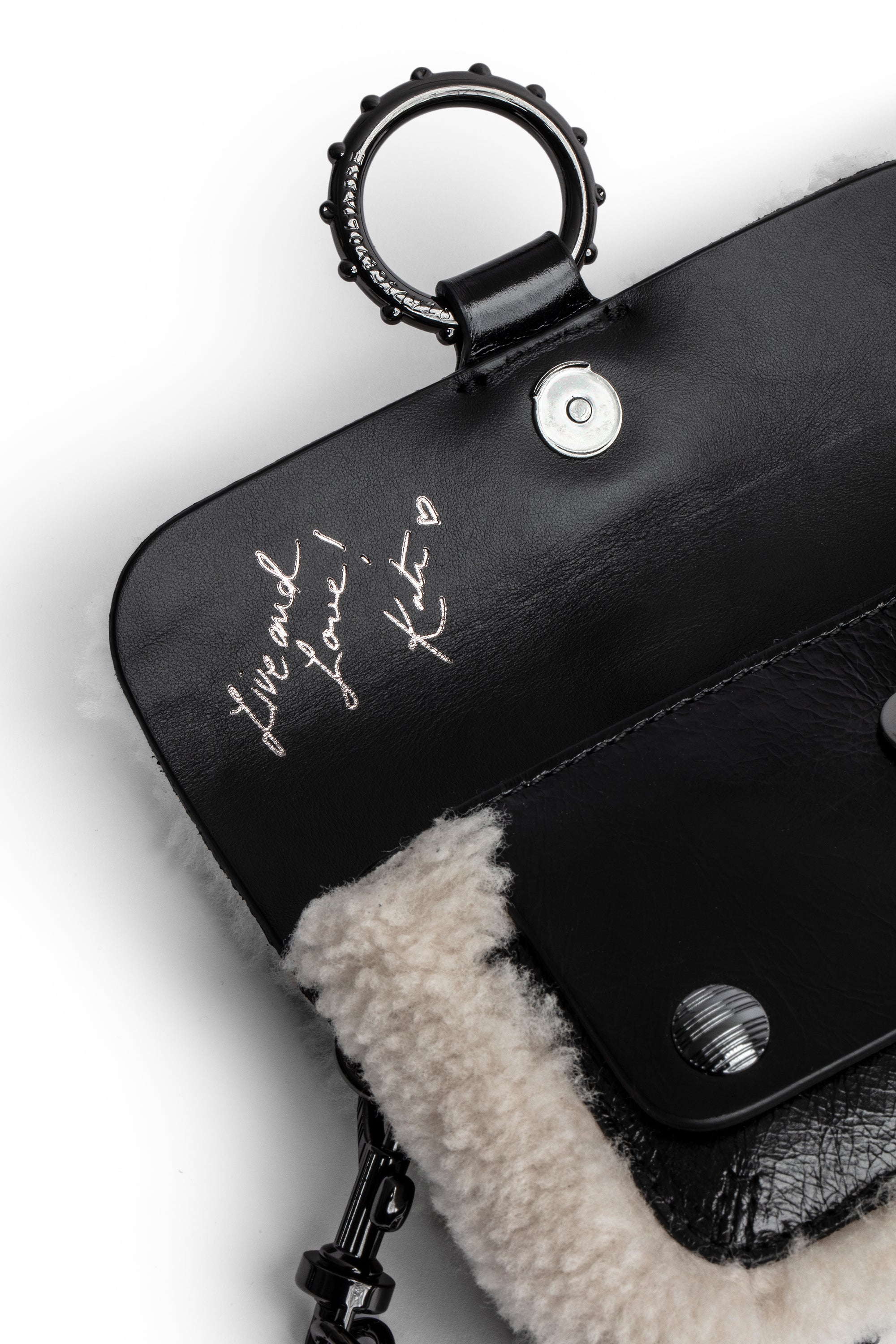 ZHORS LIGNE NOIR KATE WALLET VINTAGE PATENT + S