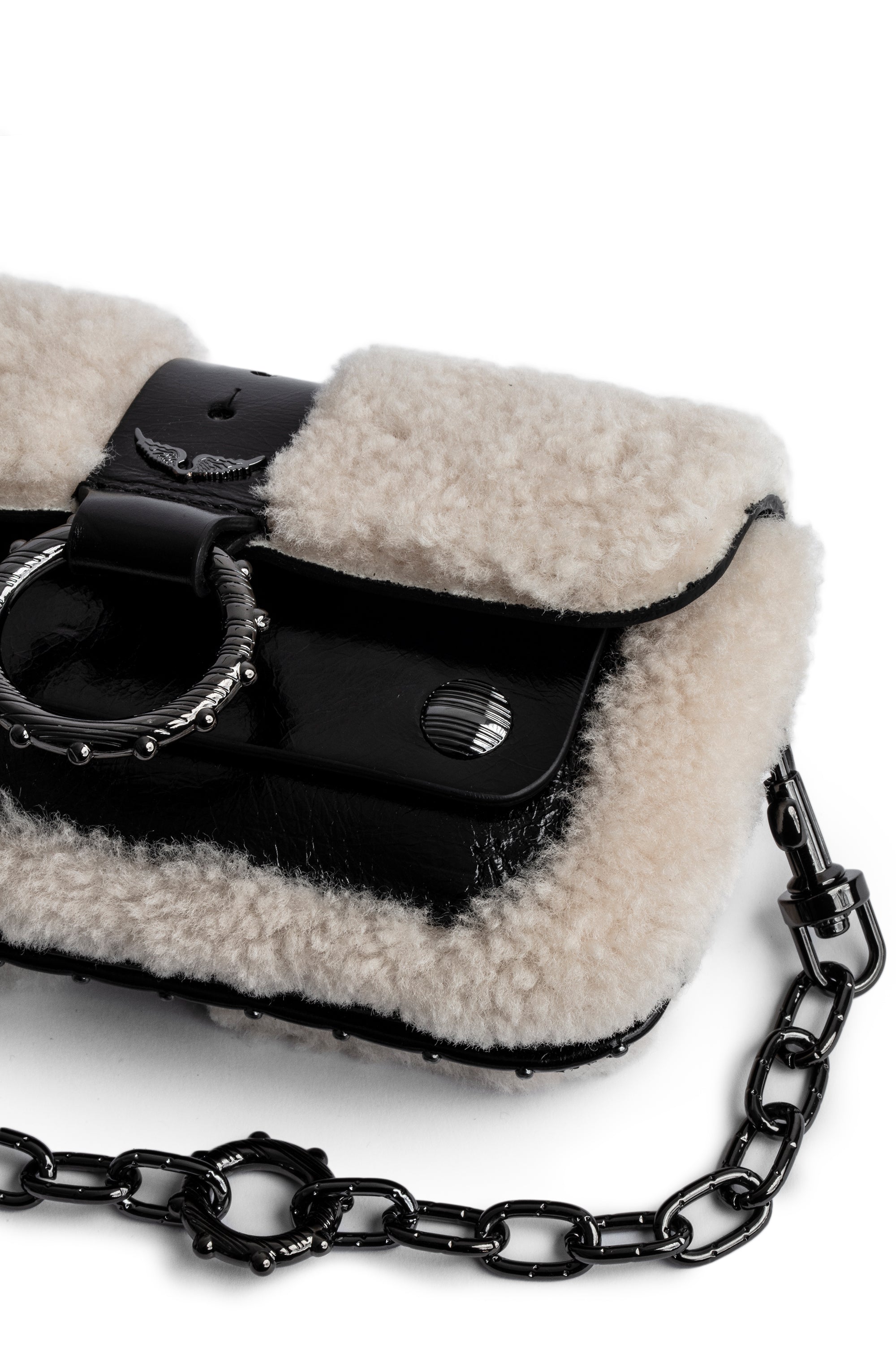 ZHORS LIGNE NOIR KATE WALLET VINTAGE PATENT + S