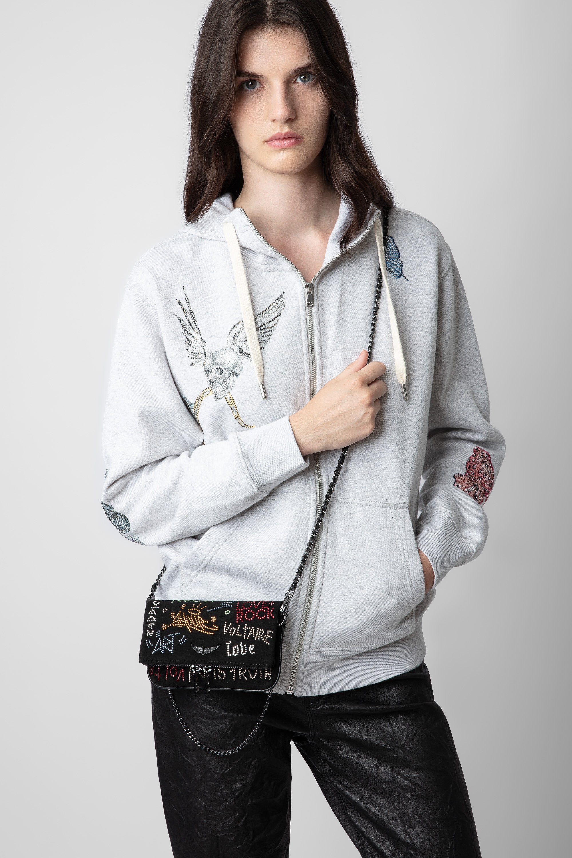 ZHORS LIGNE NOIR ROCK NANO TAG STRASS