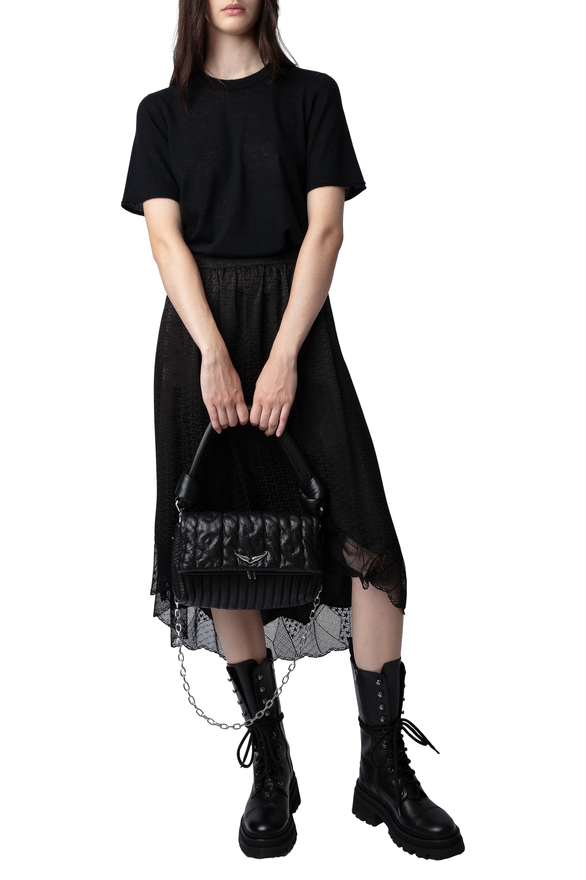 Sac Rocky Eternal Knit Shadow en cuir - Noir