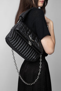 Sac Rocky Eternal Knit Shadow en cuir - Noir
