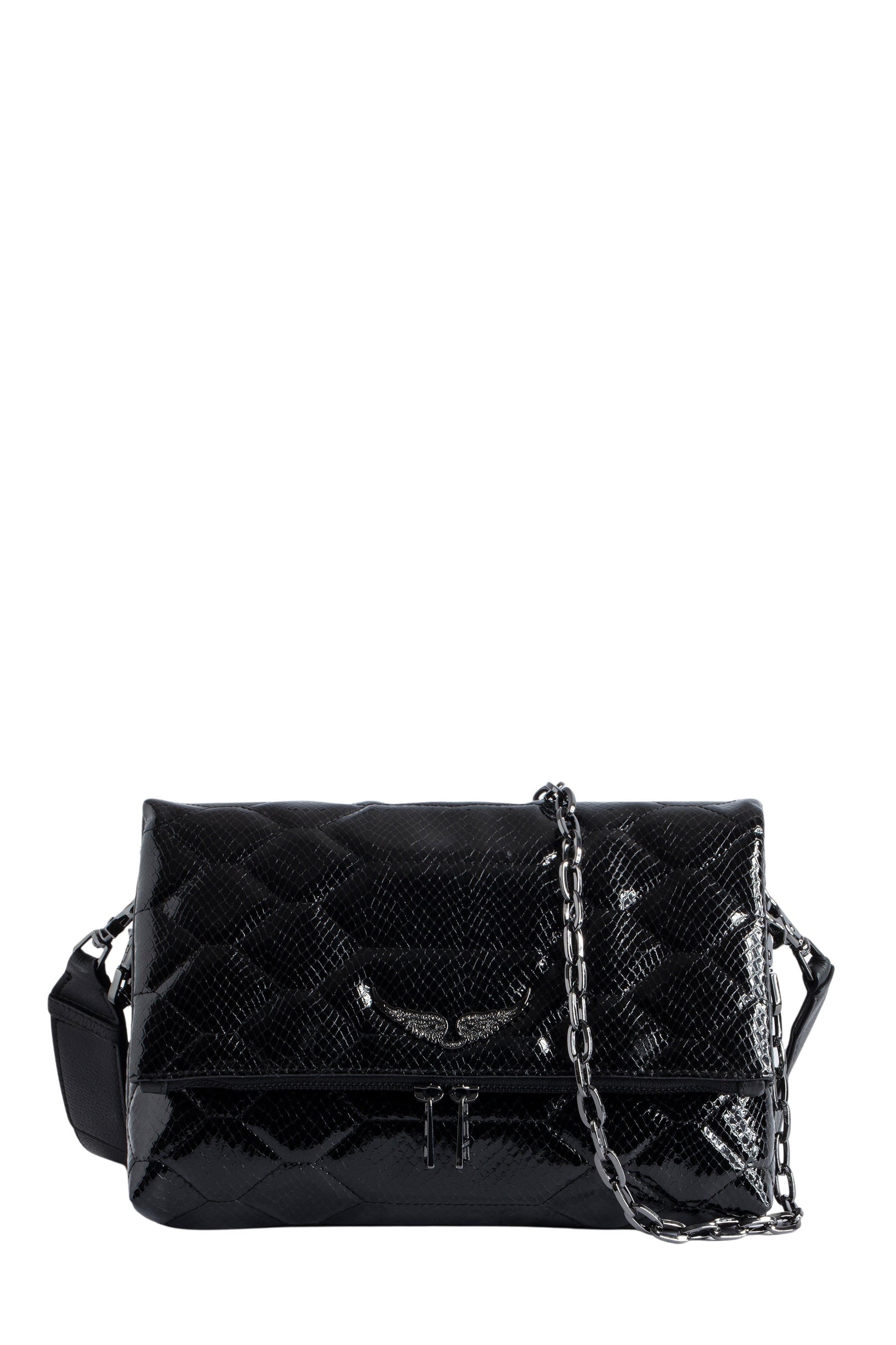 Sac Rocky Glossy Wild matelassé en cuir - Noir