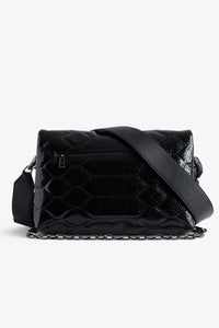 Sac Rocky Glossy Wild matelassé en cuir - Noir