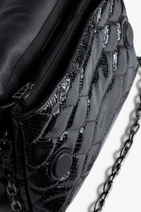 Sac Rocky Glossy Wild matelassé en cuir - Noir