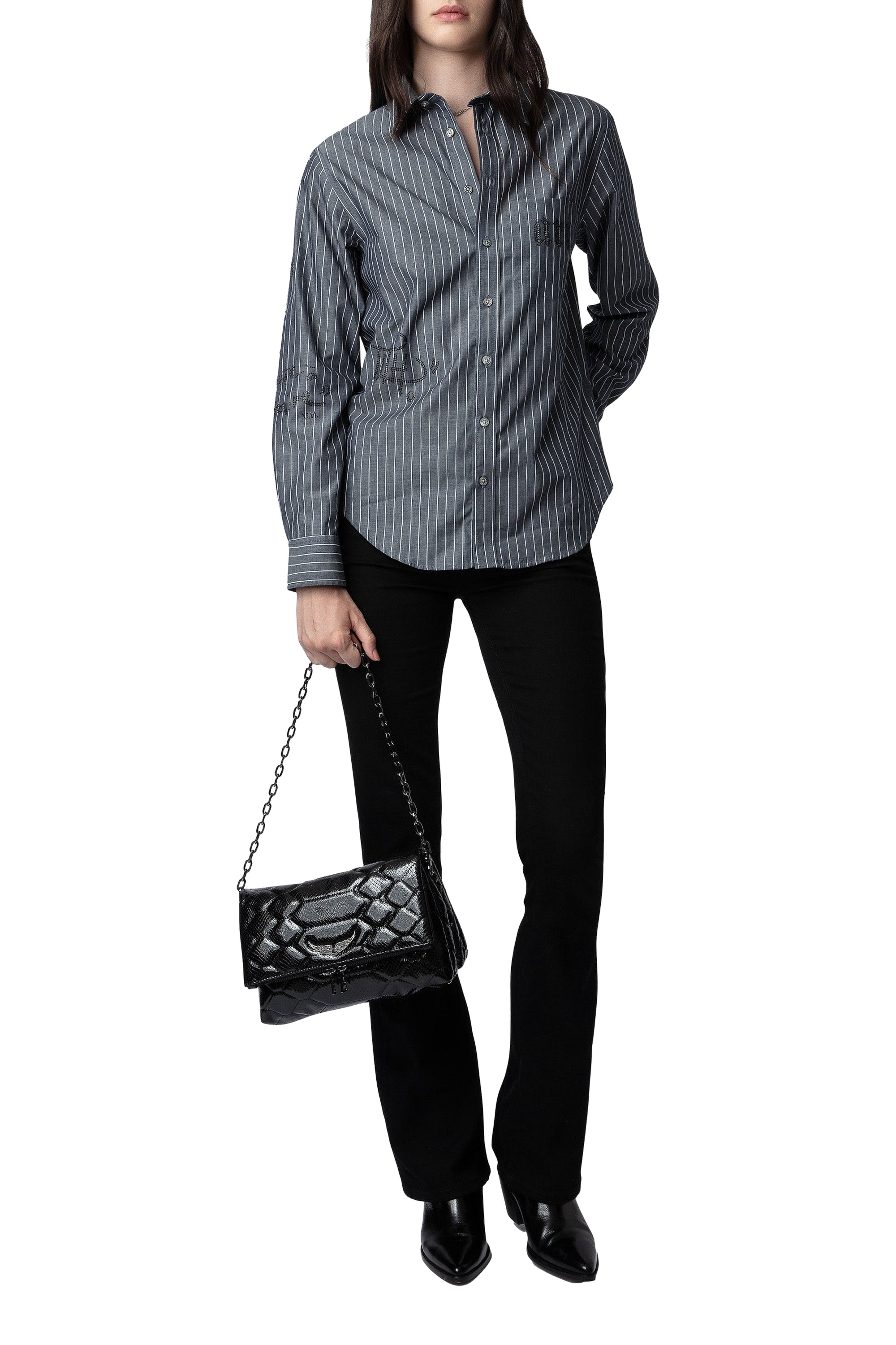 Sac Rocky Glossy Wild matelassé en cuir - Noir