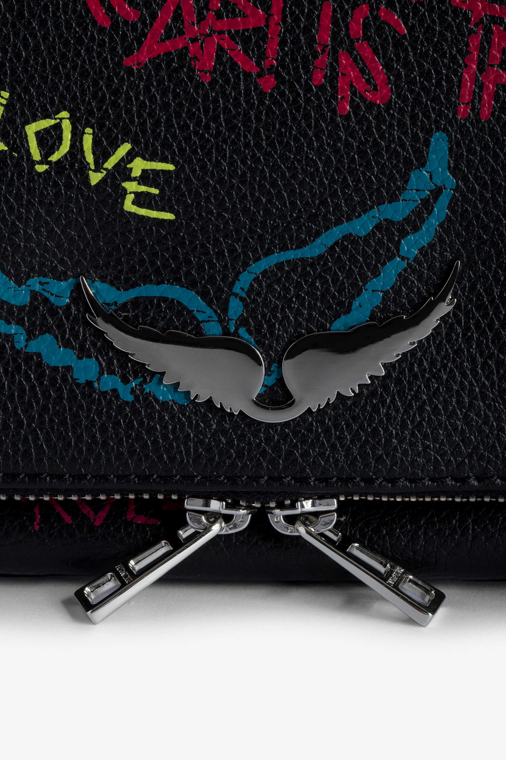 ZHORS LIGNE NOIR ROCK GRAINED LEATHER TAG