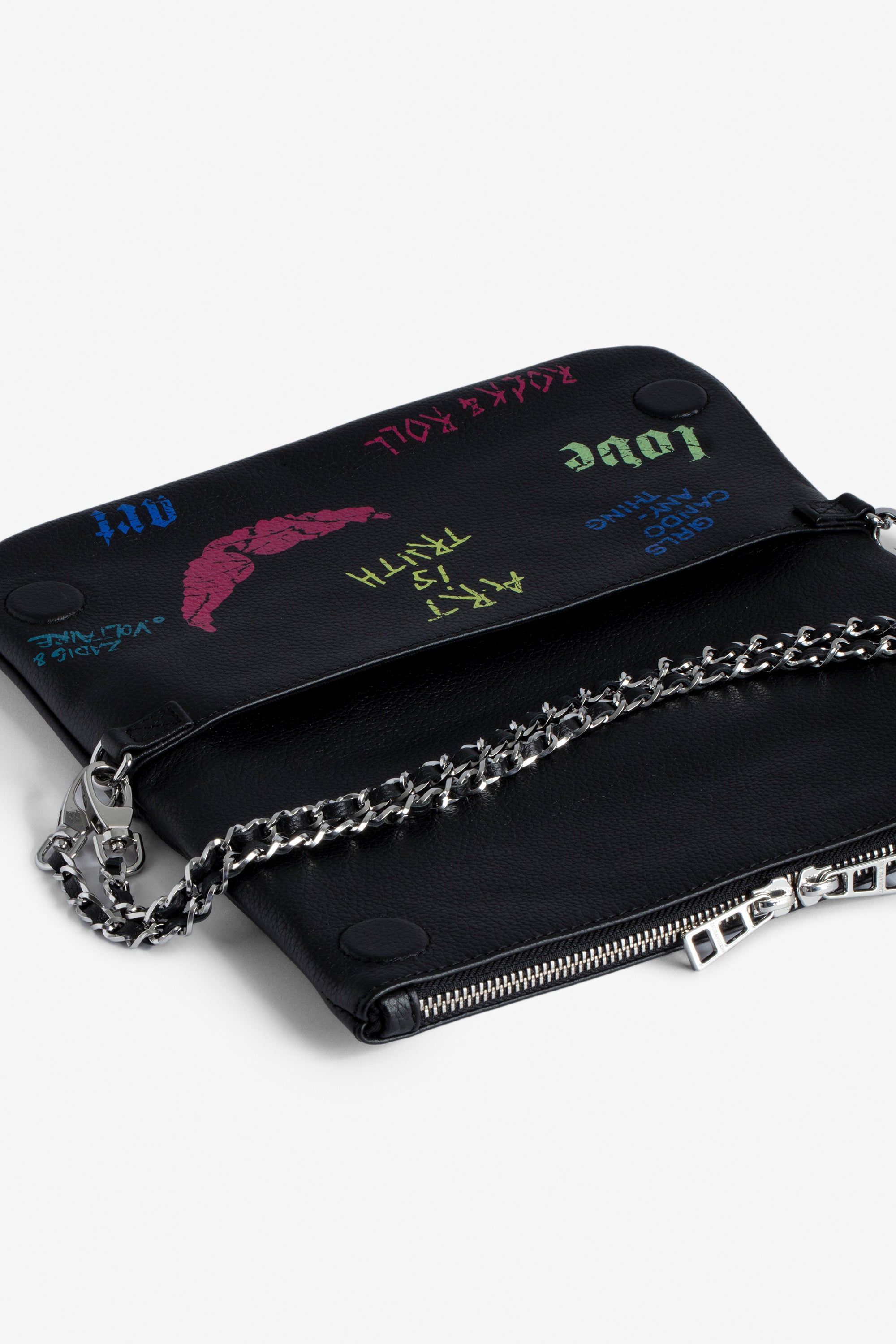 ZHORS LIGNE NOIR ROCK GRAINED LEATHER TAG