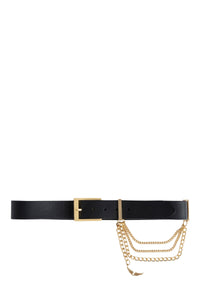 Ceinture Rock Chain en cuir - Noir