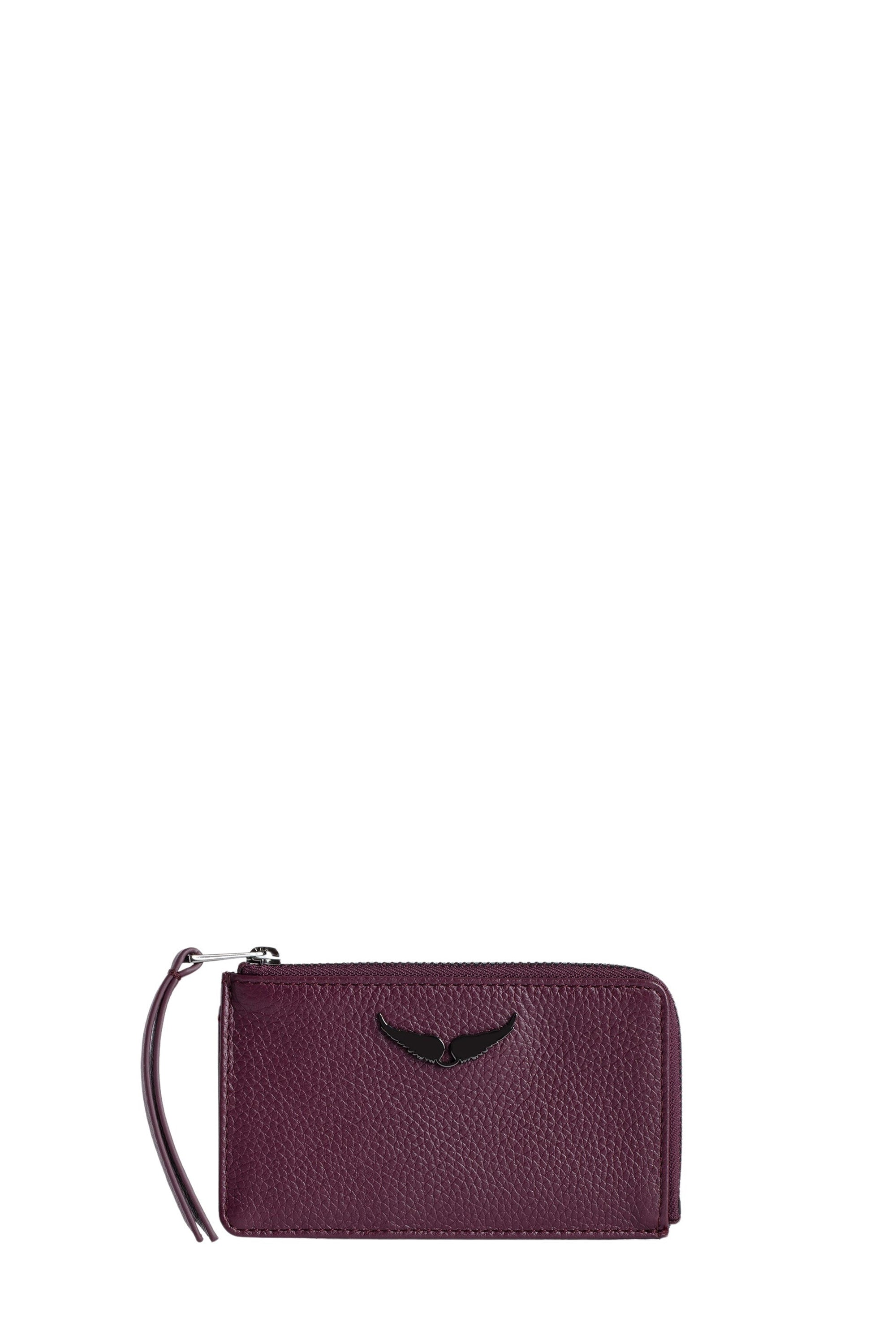 ZV" logo card case in leather - Beyond