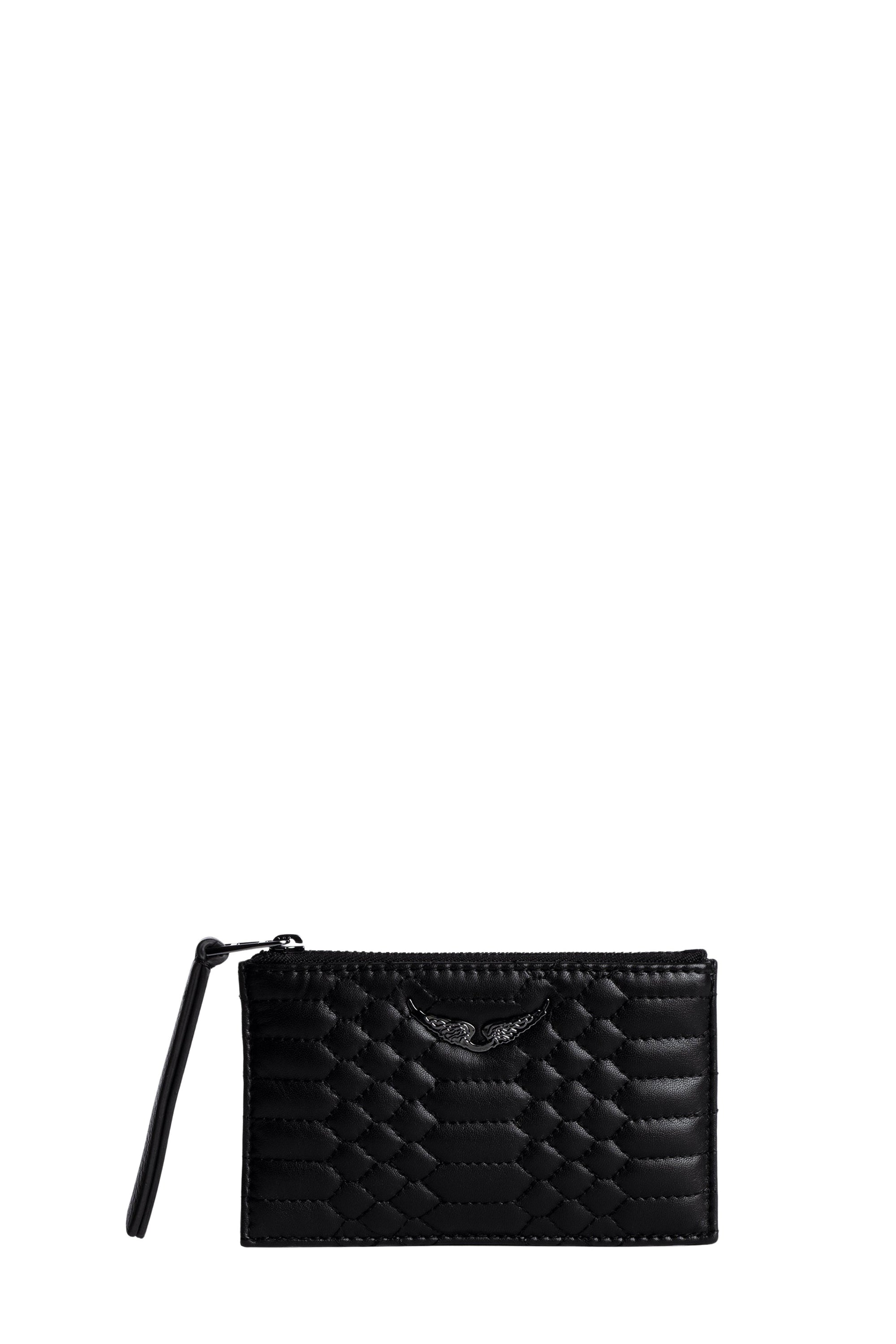 Porte-clés Small LG Key Pouch en cuir mat effet scale - Noir