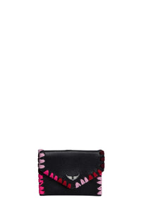 Porte-monnaie Grigri Secret en cuir - Noir