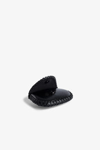 Pochette Secret Glossy Wild Embossé en cuir - Noir